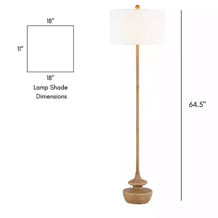 Kirklands Home Natural Contemporary Floor Lamp White New