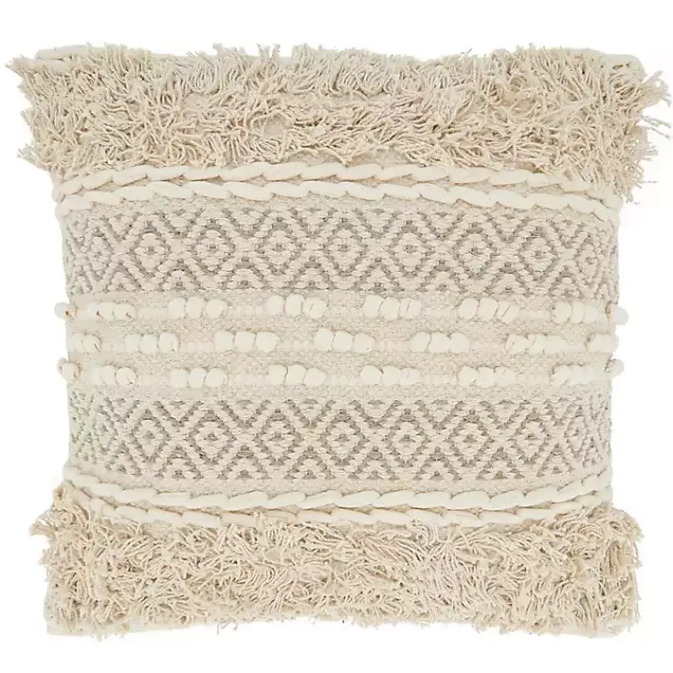 Pillows>Kirklands Home Natural Corded Moroccan Cotton Pillow