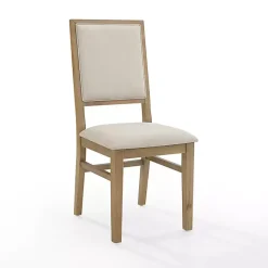 Kirklands Home Natural Cream Upholstered Dining Chairs, Set of 4 Ivory Best