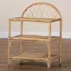 Kirklands Home Natural Curled Rattan 3-Tiered Bookcase Clearance