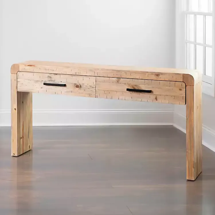 Kirklands Home Natural Curved Edge Console Table Tan Hot