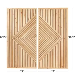 Kirklands Home Natural Diamond Wood Panel Wall Plaques, Set of 2 Brown Online
