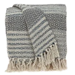 Blankets & Throws>Kirklands Home Natural Diamond Wool Handloomed Tassel Throw