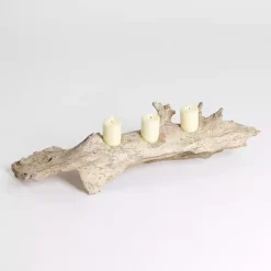 Candle Holders>Kirklands Home Natural Driftwood Candle Runner Gray