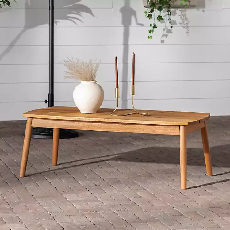 Kirklands Home Natural Eucalyptus Wood Outdoor Coffee Table Tan Online