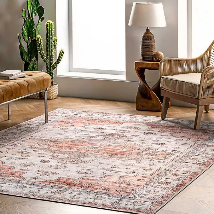 Kirklands Home Natural Faded Vintage Washable Runner Outlet