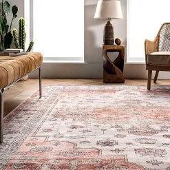 Kirklands Home Natural Faded Vintage Washable Area Rug, 5x8 Online