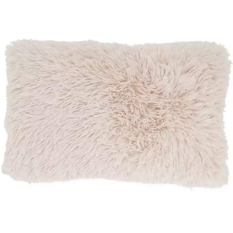 Pillows>Kirklands Home Natural Faux Fur Lumbar Pillow Tan