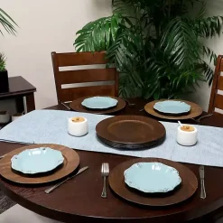 Kirklands Home Natural Faux-Wood Charger Plates, Set of 12 Brown Clearance