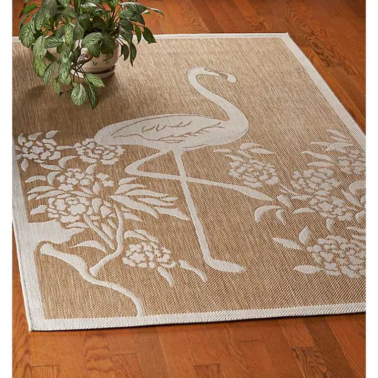 Kirklands Home Natural Flamingo Indoor/Outdoor Area Rug, 5x7 Best