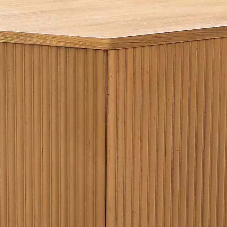 Kirklands Home Natural Fluted Hexagon Coffee Table Tan Outlet