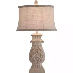 Kirklands Home Natural French Country Table Lamp White New