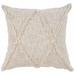 Pillows>Kirklands Home Natural Fringe Diamond Pillow, 20 in. Tan