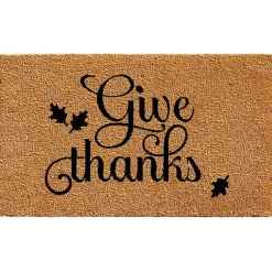 Fall>Kirklands Home Natural Give Thanks Thanksgiving Doormat, 36 in.
