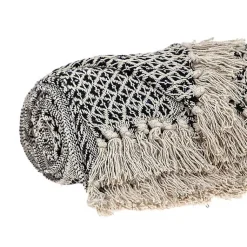 Blankets & Throws>Kirklands Home Natural Gray Tribal Wool Tassel Throw