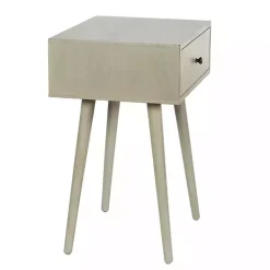 Kirklands Home Natural Wood 1-Drawer Arthur Accent Table Gray Online
