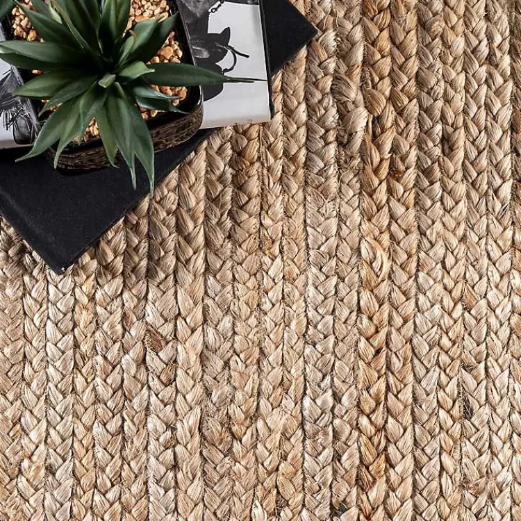 Kirklands Home Natural Hand Woven Rigo Jute Area Rug, 12x18 Tan New