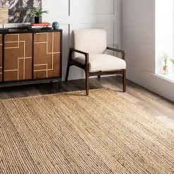 Kirklands Home Natural Hand Woven Rigo Jute Area Rug, 12x18 Tan New
