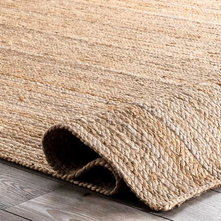 Kirklands Home Natural Hand Woven Rigo Jute Area Rug, 12x18 Tan New