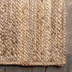 Kirklands Home Natural Hand Woven Rigo Jute Area Rug, 12x18 Tan New