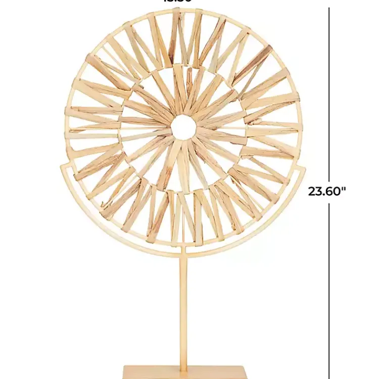 Statues & Figurines>Kirklands Home Natural Hyacinth Sunburst Sculpture Tan