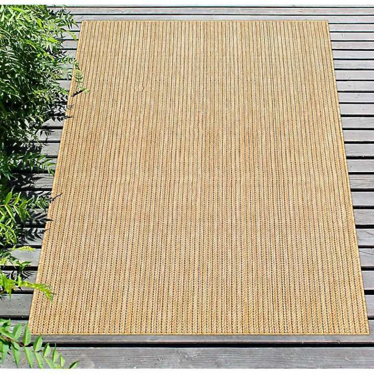 Kirklands Home Natural Intertwined Santal Outdoor Area Rug, 7x9 Tan Clearance