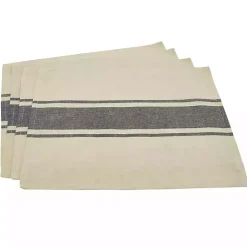 Kirklands Home Natural Ivory Banded Cotton Placemats, Set of 4 Sale