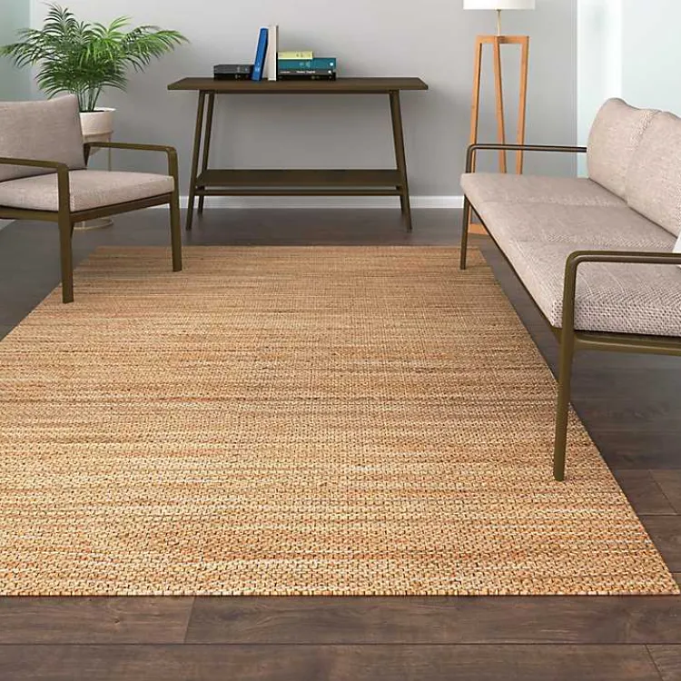 Kirklands Home Natural Jute and Wool Woven Area Rug, 5x8 Brown New