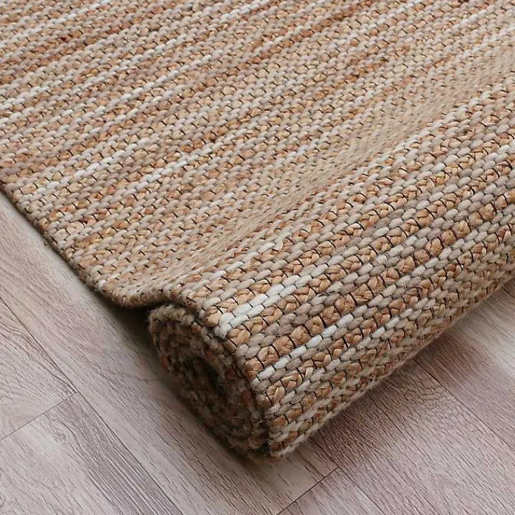 Kirklands Home Natural Jute and Wool Woven Area Rug, 5x8 Brown New