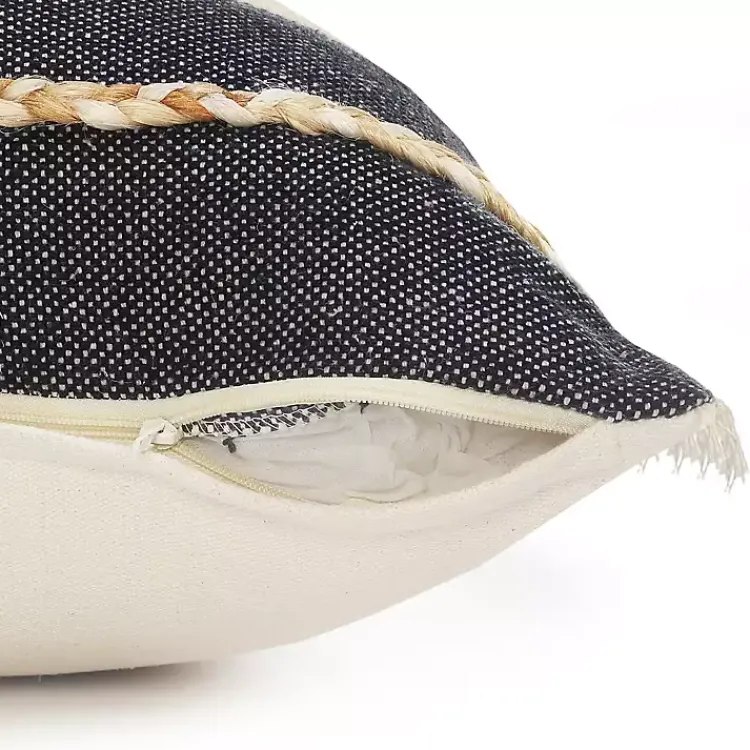 Pillows>Kirklands Home Natural Jute Braided Stripe Lumbar Pillow