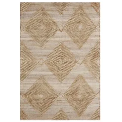Kirklands Home Natural Jute Diamond Modern Woven Area Rug, 5x8 Brown Online