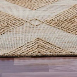 Kirklands Home Natural Jute Diamond Modern Woven Area Rug, 5x8 Brown Online