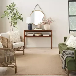 Kirklands Home Natural Jute Solid Woven Area Rug, 3x5 Tan Clearance