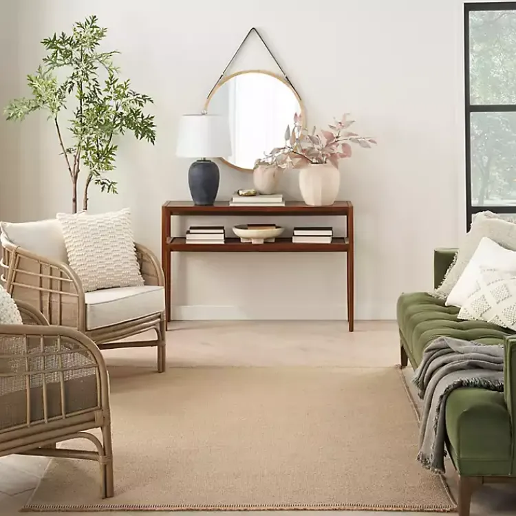 Kirklands Home Natural Jute Solid Woven Area Rug, 5x7 Tan Outlet