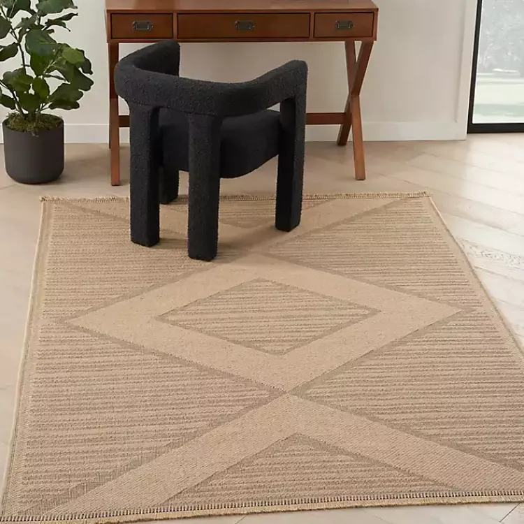 Kirklands Home Natural Jute Woven Diamond Area Rug, 7x9 Best