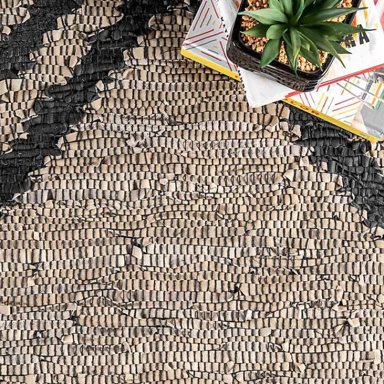 Kirklands Home Natural Leather Flatweave ZigZag Area Rug, 8x10 Best