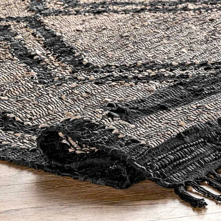 Kirklands Home Natural Leather Flatweave ZigZag Area Rug, 8x10 Best