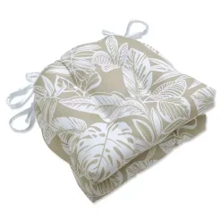 Kirklands Home Natural Leaves Tufted 2-pc. Outdoor Chair Cushions Clearance