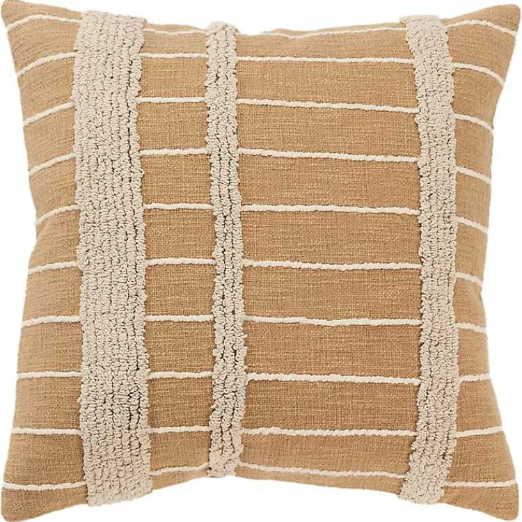 Pillows>Kirklands Home Natural Leo Striped Pillow Tan