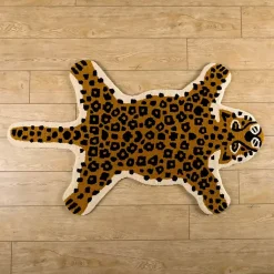 Kirklands Home Natural Leopard Shaped Scatter Rug Hot