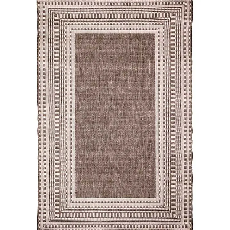 Kirklands Home Natural Linear Macy Indoor/Outdoor Area Rug, 4x7 Brown Best