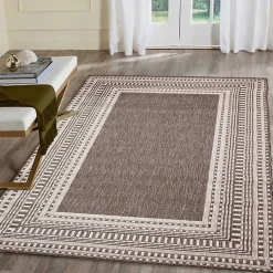Kirklands Home Natural Linear Macy Indoor/Outdoor Area Rug, 6x9 Brown Best