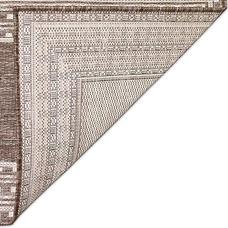 Kirklands Home Natural Linear Macy Indoor/Outdoor Area Rug, 6x9 Brown Best