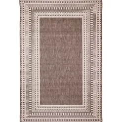 Kirklands Home Natural Linear Macy Indoor/Outdoor Area Rug, 7x9 Brown Hot