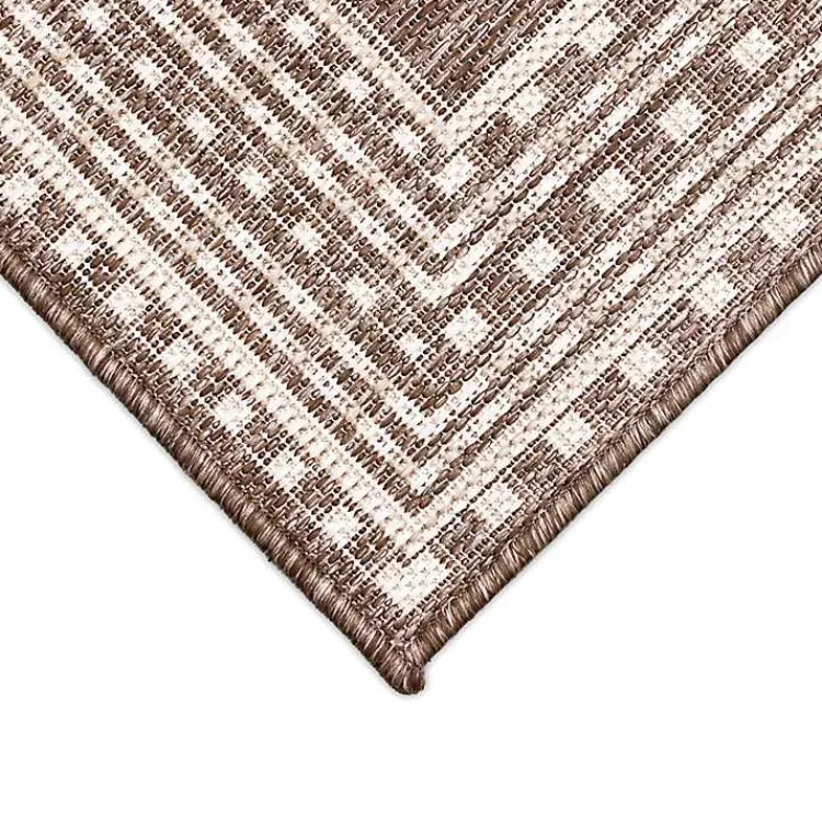 Kirklands Home Natural Linear Macy Indoor/Outdoor Area Rug, 7x9 Brown Hot