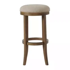 Kirklands Home Natural Linen and Wood Bar Stool Tan Best
