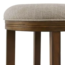 Kirklands Home Natural Linen and Wood Bar Stool Tan Best