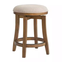 Kirklands Home Natural Linen Barrel Base Swivel Counter Stool Tan Discount