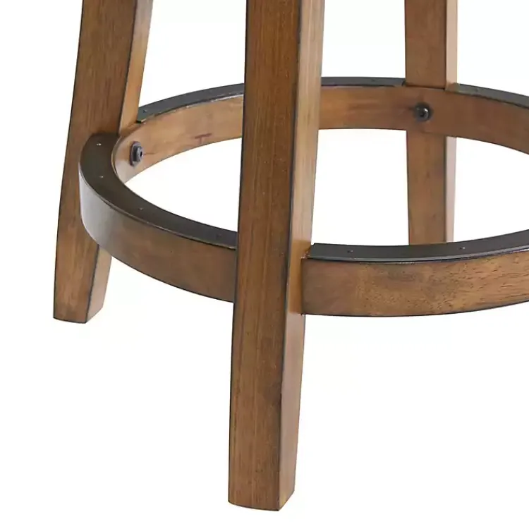Kirklands Home Natural Linen Barrel Base Swivel Counter Stool Set Tan New