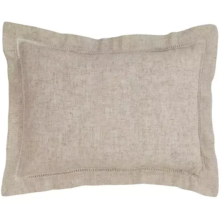 Pillows>Kirklands Home Natural Linen Down Hemstitched Lumbar Pillow Tan